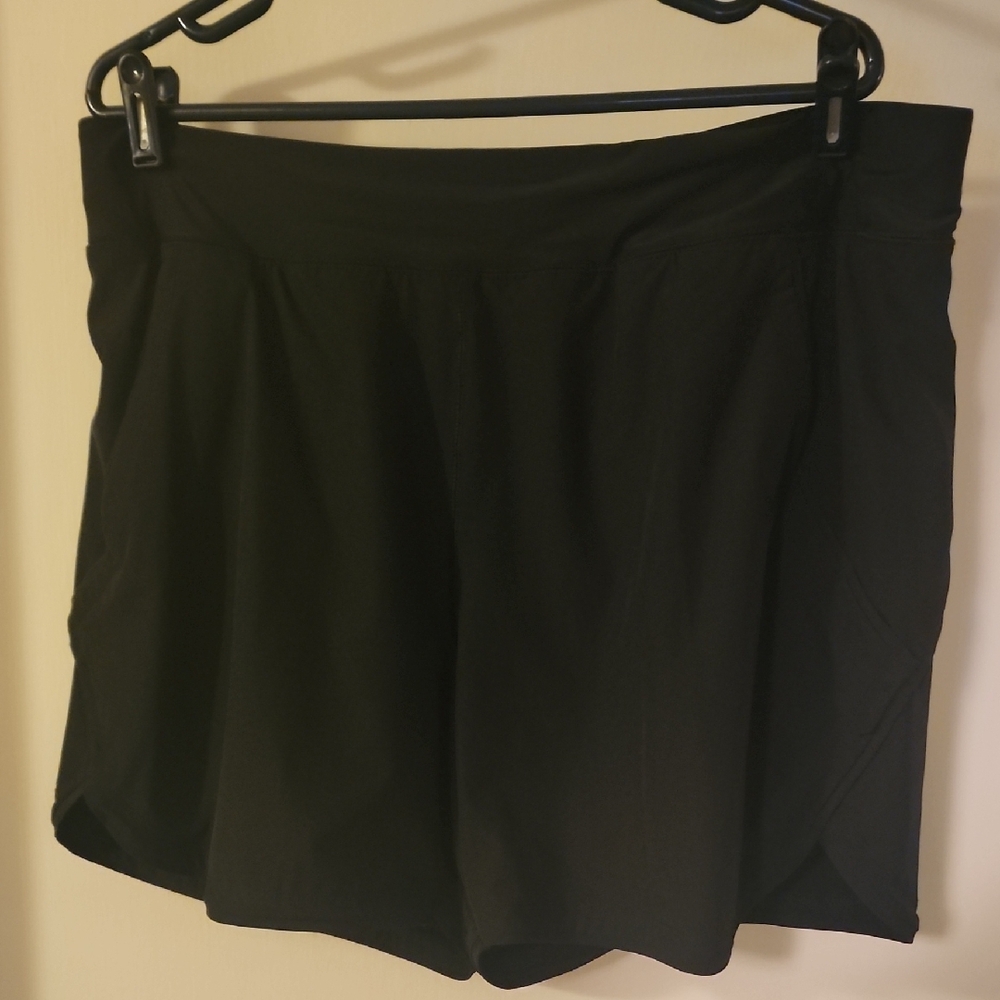 Lands' End Black Athletic Shorts Relaxed Fit Elastic Waistband